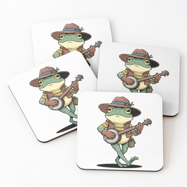 Item preview, Cute Banjo Frog Illustration – Country Music Frog Cartoon Art designed and sold by hn79.