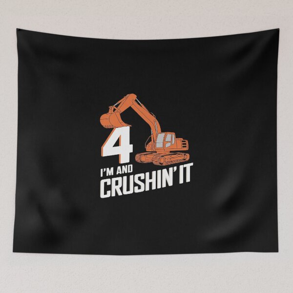 Item preview, 4 year old vehicles construction excavator Birthday 4th  designed and sold by DigitaldeligArt.