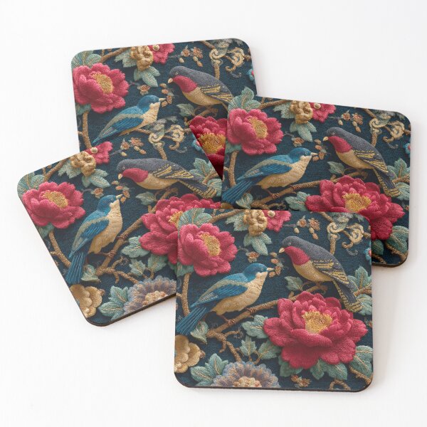 Item preview, Chinese Royal Embroidery Silk Floral 2 Birds Carpet designed and sold by GrinGalore.