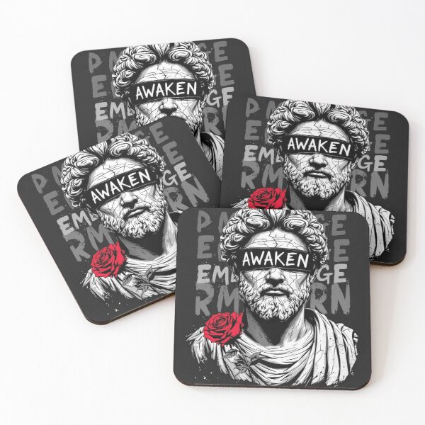 Item preview, Awaken Rise Anew – Dark Motivational Art | Statue Portrait with Rose designed and sold by MajaaMachi.