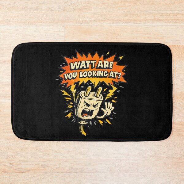 Item preview, Watt Are You Looking At? Angry Plug Electrician Comic pun designed and sold by SidTastic .
