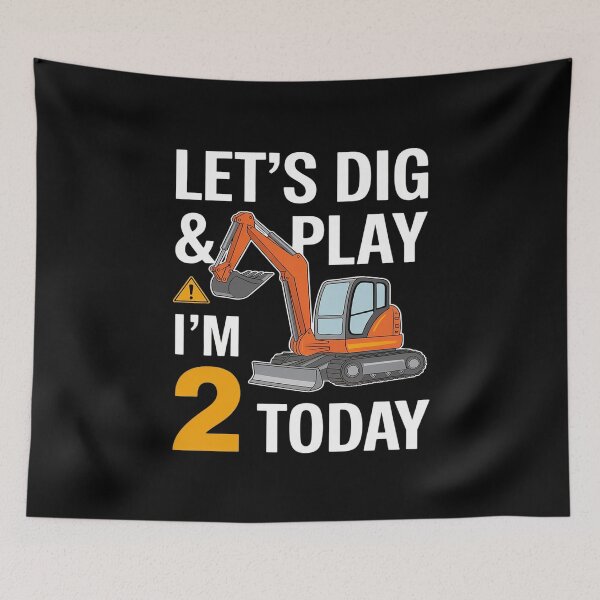 Item preview, Birthday Boy 2 Construction 2nd Birthday Excavator Birthday 1  designed and sold by MarkLeedsArt.