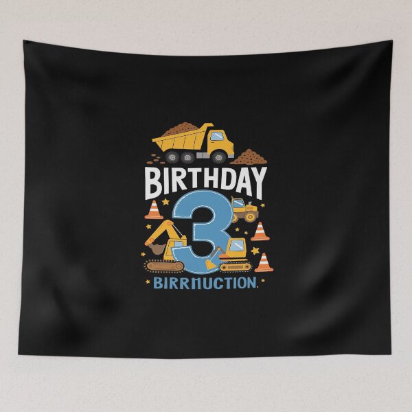 Item preview, Birthday Boy 3 3rd Construction Birthday Party Excavator Kid  designed and sold by DigitaldeligArt.