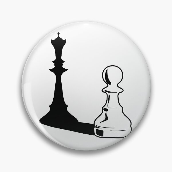 Item preview, Black and White Chess Pawn with King Shadow designed and sold by Dom-Workshop.