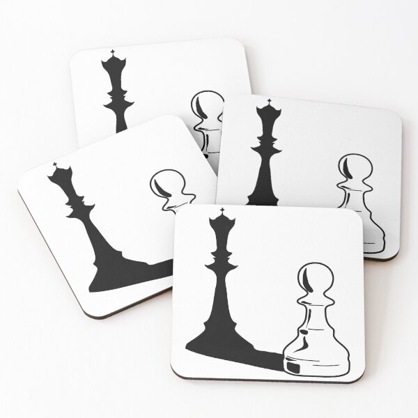 Item preview, Black and White Chess Pawn with King Shadow designed and sold by Dom-Workshop.