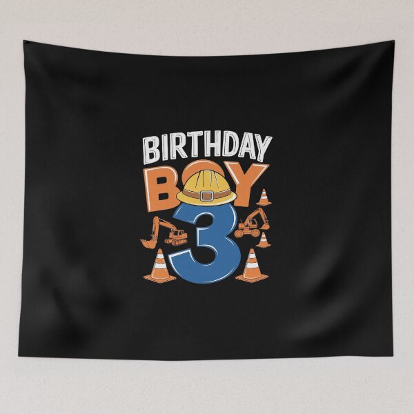 Item preview, Birthday Boy 3rd Birthday Construction Vehicle Excavator  designed and sold by DigitaldeligArt.