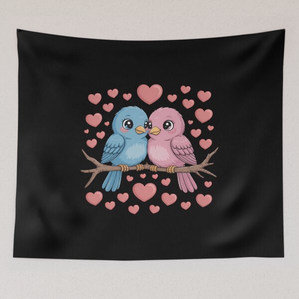 Item preview, Valentines Day Couple Bird Hearts Cute Birds Valentines Day designed and sold by CruelShadesSt.