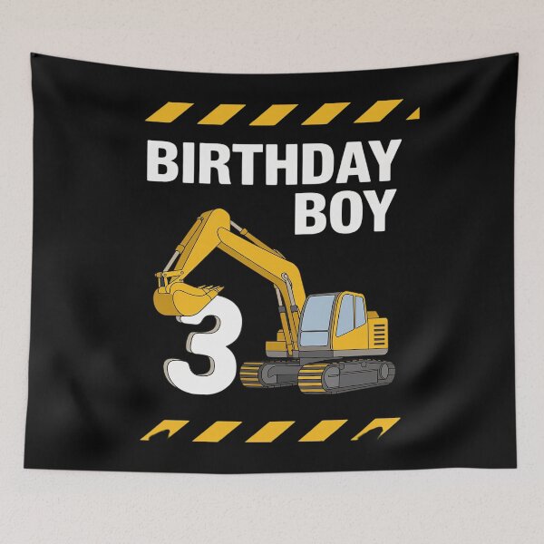 Item preview, Birthday Boy 3rd Birthday Excavator Construction Vehicle  designed and sold by MarkLeedsArt.