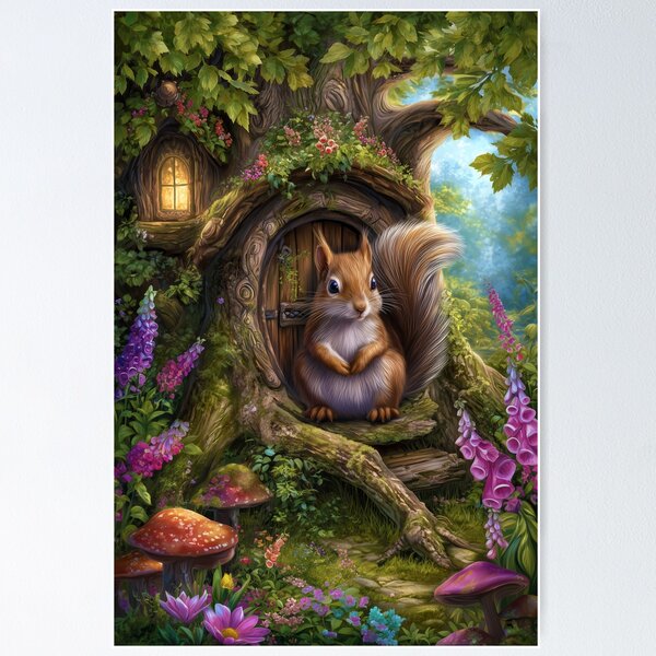 Item preview, The Little Squirrel Guardian of Mosswood designed and sold by MyMagicalPlace.