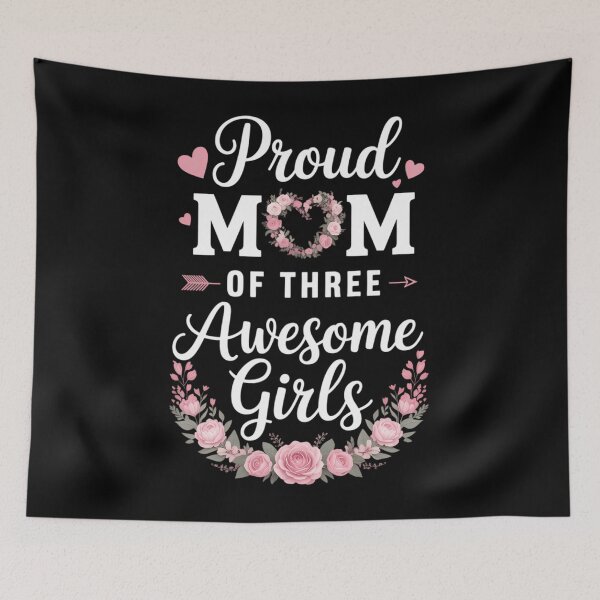 Item preview, Proud Mom of Three Awesome Girls 3 Daughters Mother's Day designed and sold by CruelShadesSt.