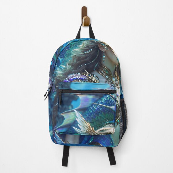 Item preview, Ocean Empress – Water Elemental Warrior Queen with Majestic Sea Dragon Companion | Fantasy Mermaid Goddess AI Art designed and sold by SunsetAngelsAI.