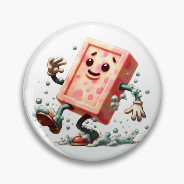 Item preview, Retro Soap Character with Bubbles and Smile designed and sold by LunaPixelStudio.