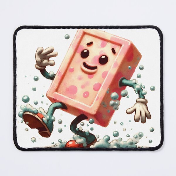 Item preview, Retro Soap Character with Bubbles and Smile designed and sold by LunaPixelStudio.