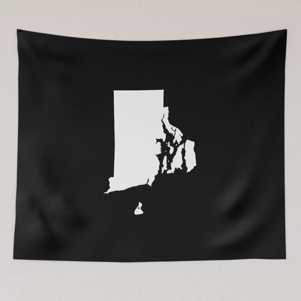 Item preview, Rhode Island Map Silhouette – Minimal White designed and sold by Paper Drip.