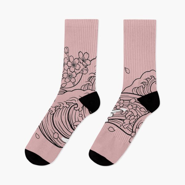 Item preview, Japanese Ukiyo-e Wave and Blossom Border designed and sold by AeroNomad.