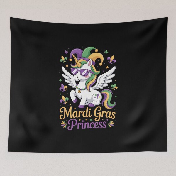 Item preview, Mardi Gras Princess Unicorn Fat Tuesday Girls Kids Toddler designed and sold by FaithAbbott.