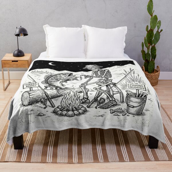 Item preview,  Skeleton Fisherman Retro Fishing designed and sold by EverBranz-stor.