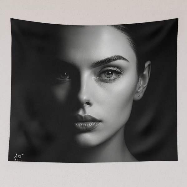 Item preview, Moody Black and White Portrait  Dramatic Lighting Face Art  High Contrast Emotional Expression  Minimalist Monochrome Aesthetic designed and sold by AnTartstudios.
