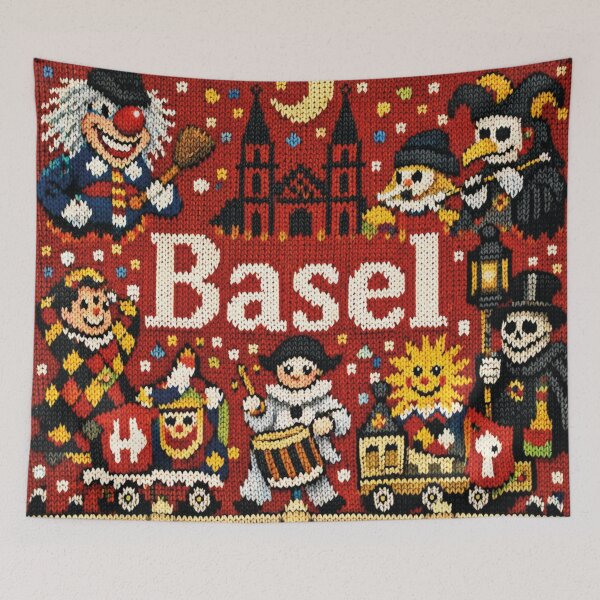 Item preview, Basel Carnival, knitted picture designed and sold by Mauswohn.