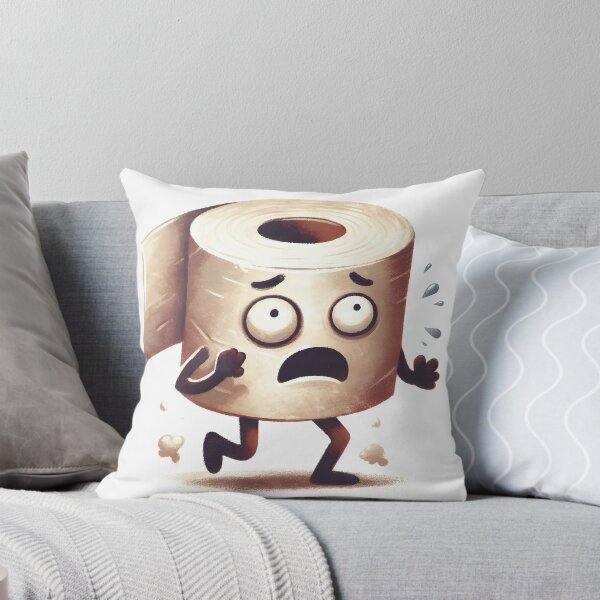Aperçu de l'œuvre Humour de salle de bain avec un personnage de papier toilette anxieux créée et vendue par LunaPixelStudio.