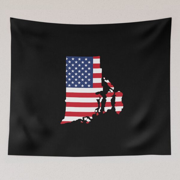 Item preview, Rhode Island Stars & Stripes State Silhouette – Distressed Americana designed and sold by Paper Drip.
