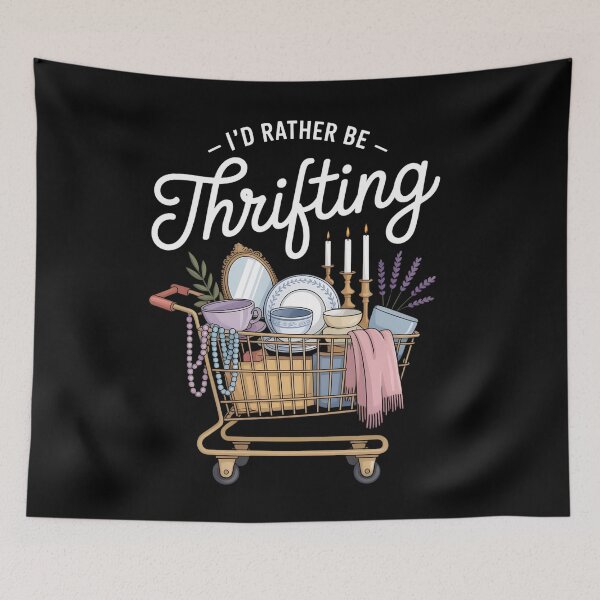 Item preview, I'd Rather Be Thrifting, Funny Thrift Lover Gift, Vintage Shopping Lover Graphic for Resale Fans. designed and sold by NewaveBoutique.