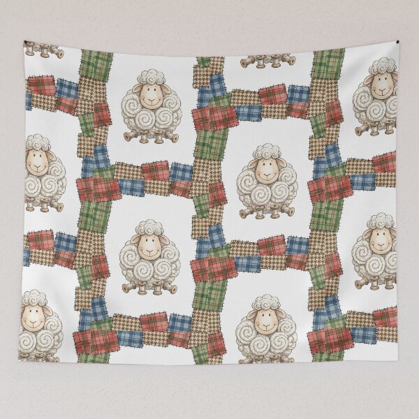 Item preview, Patchwork Animal: Scrappy Sheep Cloud designed and sold by bapupa.
