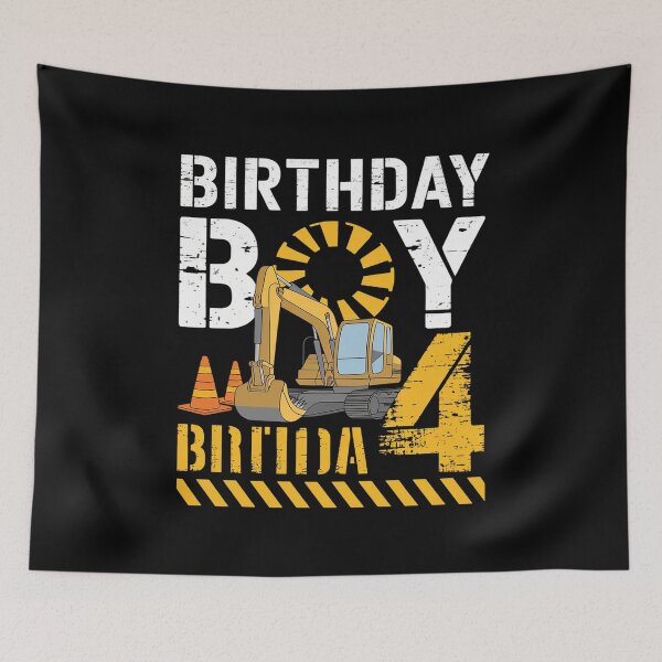 Item preview, Birthday Boy 4 Construction 4th Birthday Excavator  designed and sold by MarkLeedsArt.