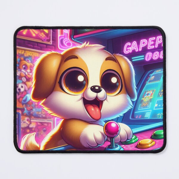 Item preview, Cute Dog Playing Arcade Cartoon designed and sold by CuteThingsWorld.