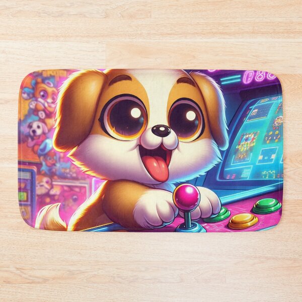 Item preview, Cute Dog Playing Arcade Cartoon designed and sold by CuteThingsWorld.