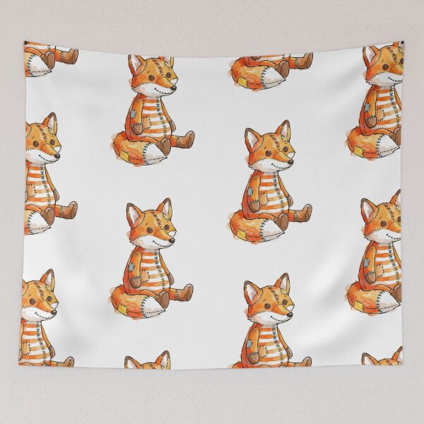 Item preview, Patchwork Animal: Striped Fabric Fox designed and sold by bapupa.