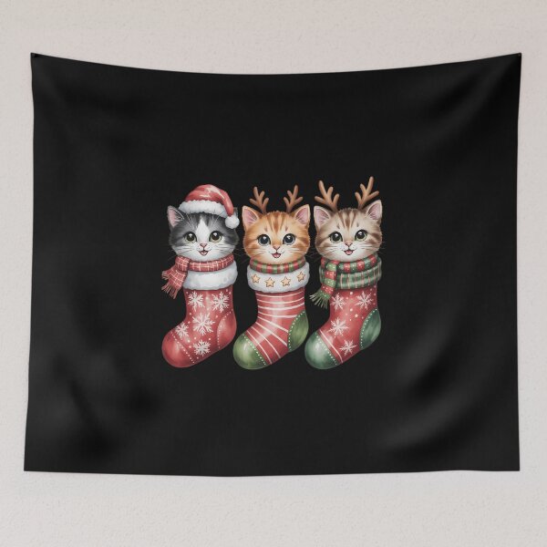 Item preview, Meowy Christmas Cat Cute Cats with Santa Claus Hat Happy New Year Cat Lovers designed and sold by FaithAbbott.