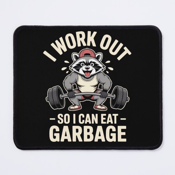 Item preview, I Work Out So I Can Eat Garbage, Funny Gym Raccoon Workout, Fitness Humor Animal for Gym Lovers. designed and sold by NewaveBoutique.