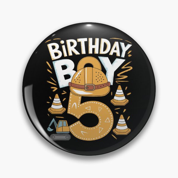 Item preview, Birthday Boy 5th Birthday Construction Vehicle Excavator  designed and sold by MarkLeedsArt.