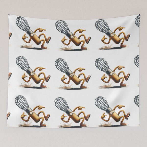 Item preview, Chaotic Baker Whisk Character Dancing Kitchen Art designed and sold by LunaPixelStudio.