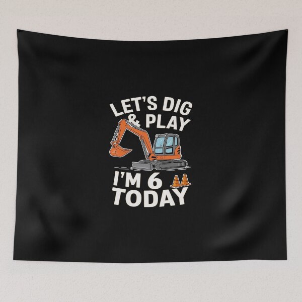 Item preview, Birthday Boy 6 Construction 6th Birthday Excavator Birthday  designed and sold by DigitaldeligArt.