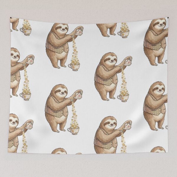 Item preview, Quirky Animals: Starry-Eyed Sloth Tea designed and sold by bapupa.