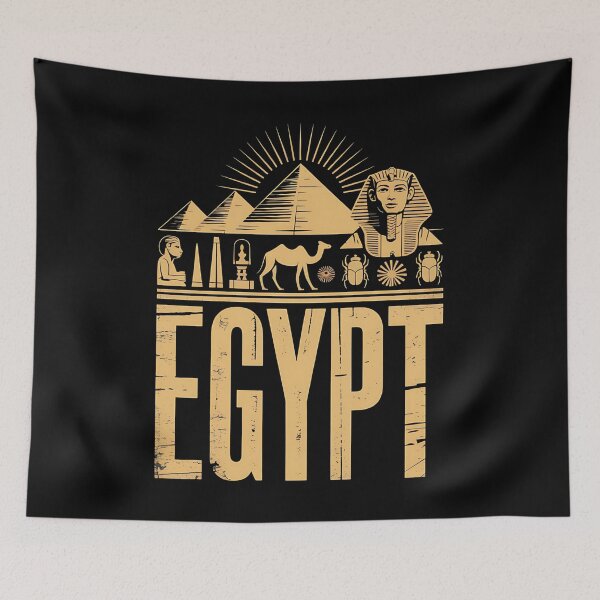 Item preview, mystical cat - ancient egypt cats - travel egypt - egypt souvenir - cairo trip - pyramids adventure - wanderlust egypt - world traveler - geometric art - symmetrical design - egypt pattern designed and sold by JansenGS.