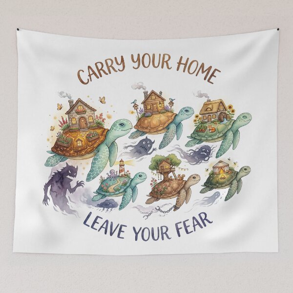 Item preview,  Carry Your Home Cottagecore Fantasy Turtle Traveler designed and sold by zoughlal.
