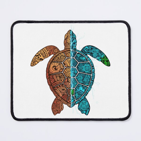 Item preview,  Cyberpunk Nature Tribal Tech Split Sea Turtle designed and sold by zoughlal.