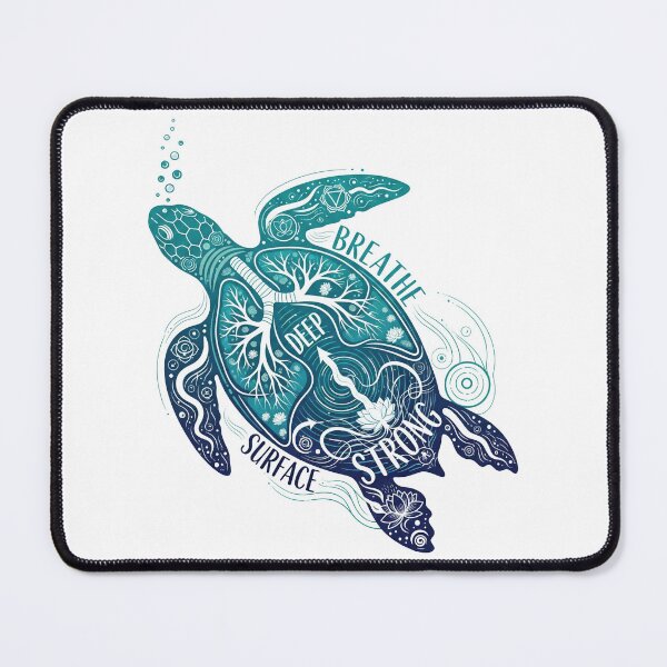 Item preview, Breathe Deep Surface Strong Yoga Lungs Turtle designed and sold by zoughlal.