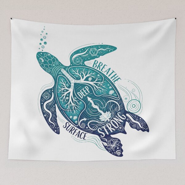 Item preview,  Breathe Deep Surface Strong Yoga Lungs Turtle designed and sold by zoughlal.