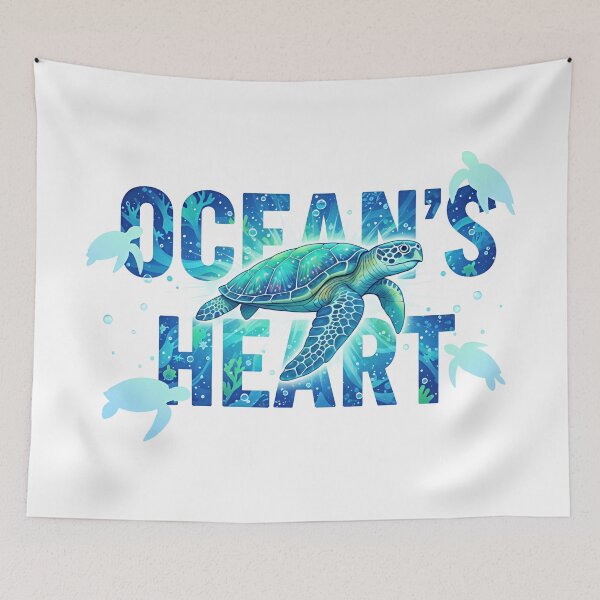 Item preview,  Ocean's Heart Conservation Blue Typography designed and sold by zoughlal.