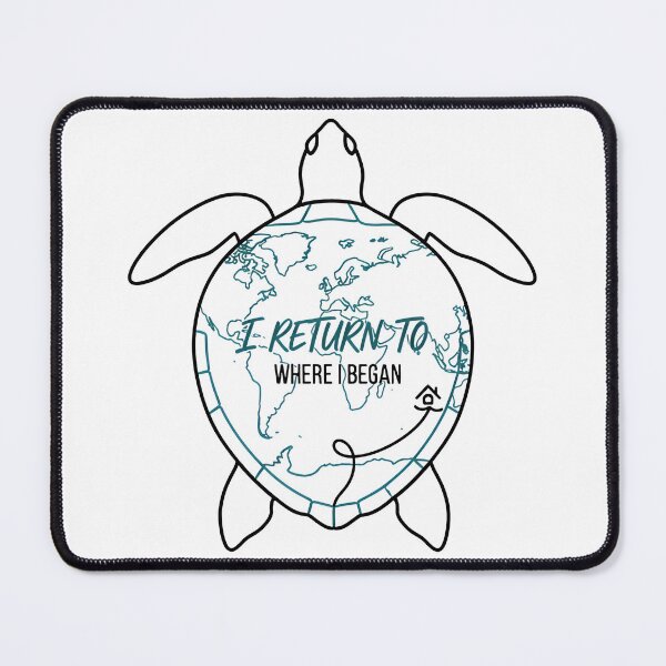 Item preview, I Return To Where I Began Travel Map Turtle designed and sold by zoughlal.