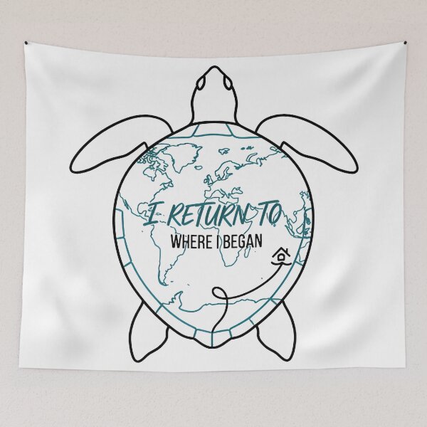 Item preview,  I Return To Where I Began Travel Map Turtle designed and sold by zoughlal.