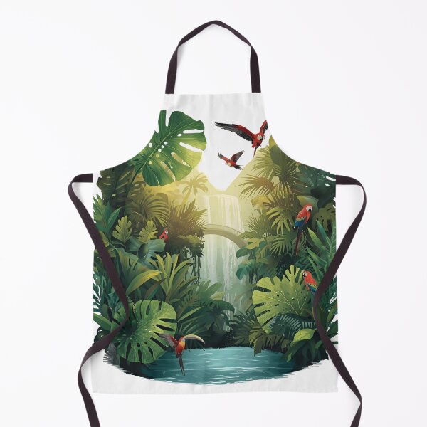Item preview, Golden Canopy – Tropical Jungle Scene Illustration designed and sold by catcurio.