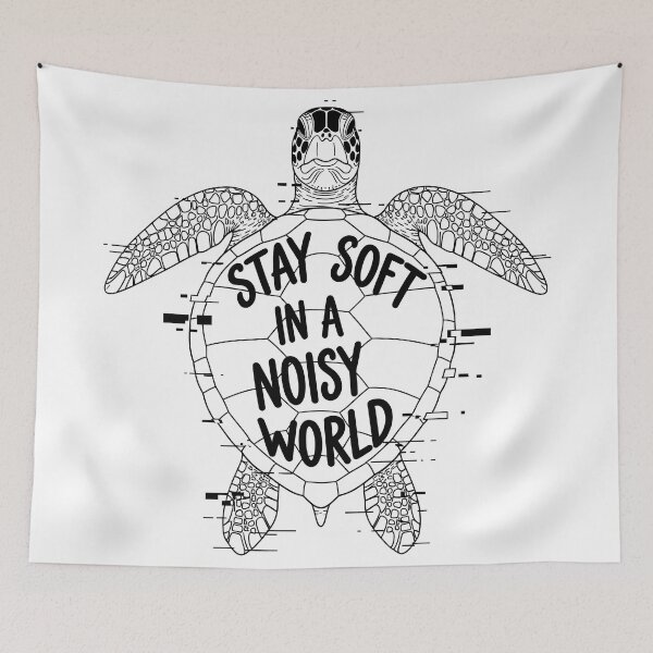 Item preview,  Stay Soft In A Noisy World Glitch Turtle designed and sold by zoughlal.