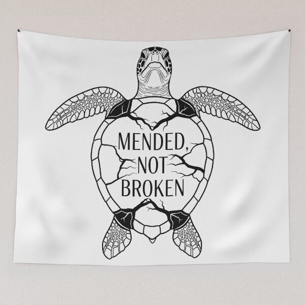Item preview,  Mended Not Broken Kintsugi Line Art Turtle designed and sold by zoughlal.