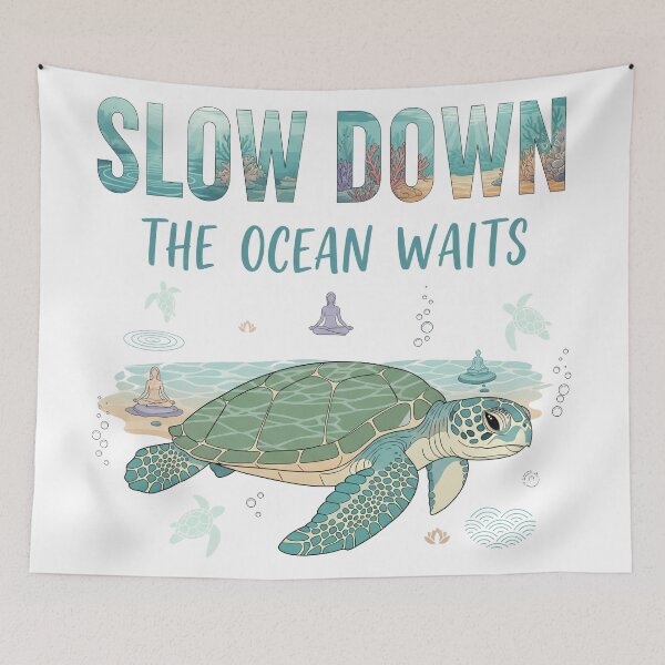Item preview,  Slow Down The Ocean Waits Meditation Art designed and sold by zoughlal.
