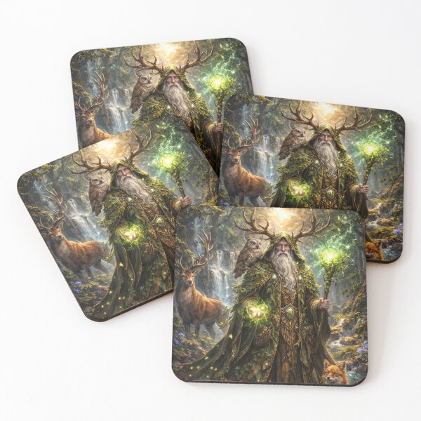 Item preview, Ancient Forest Druid – Mystical Nature Mage Fantasy Art designed and sold by DrakariArt.